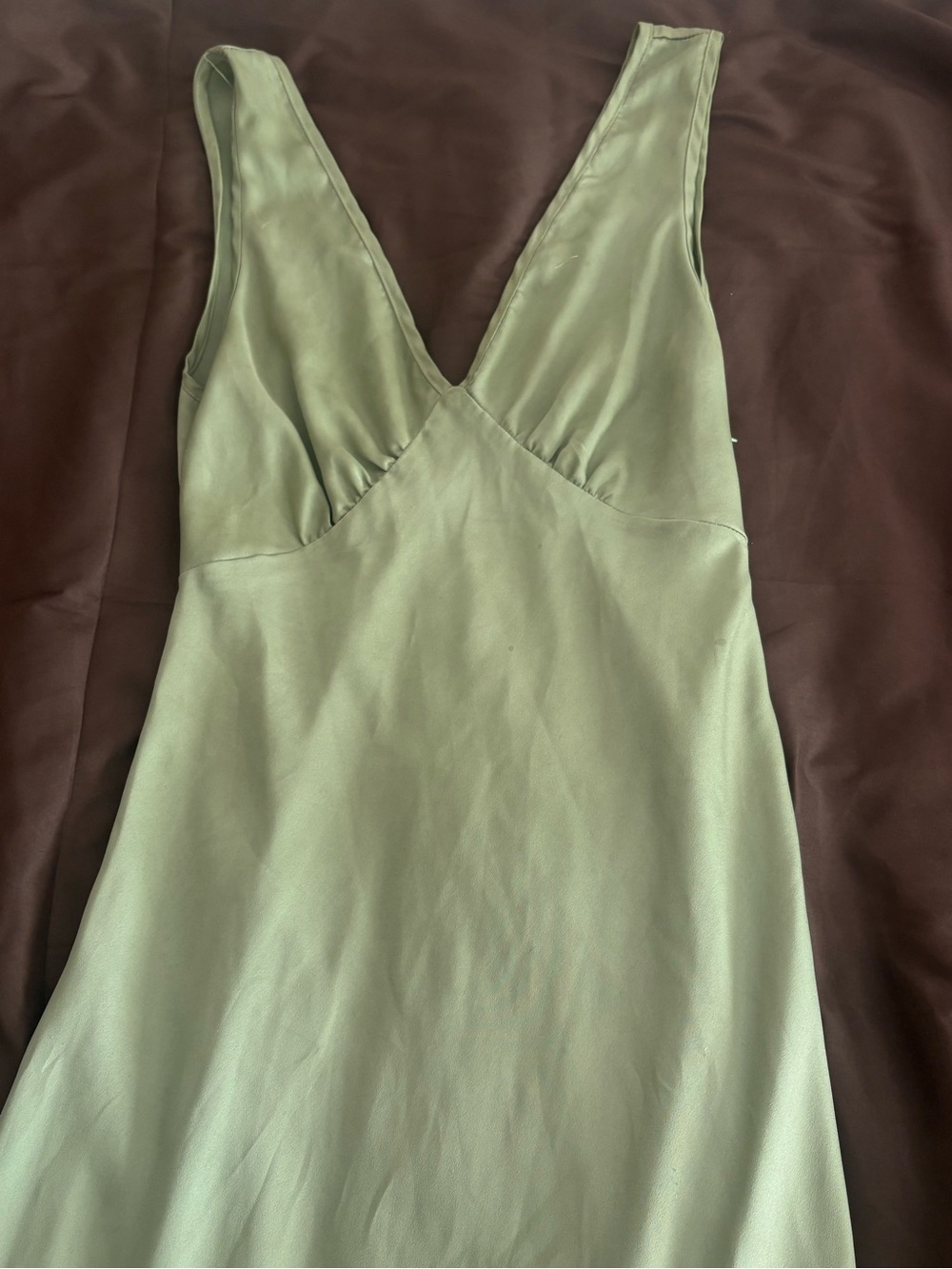 Olive Green V-Neck Maxi Dress